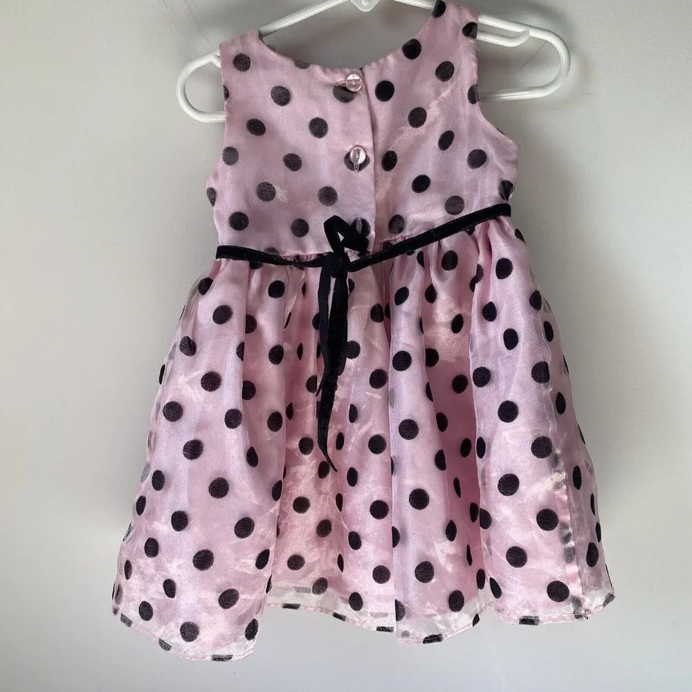 Youngland pink polka dot sundress‎ dress formal Easter wedding baby girl 2T